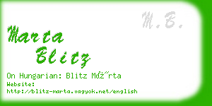 marta blitz business card